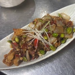 ผัดสะตอไก่ทงคัตสึ