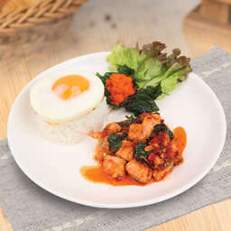 ข้าวกะเพราแซลมอน