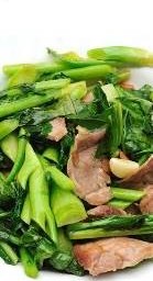 ผัดคะน้ากับข้าว