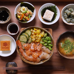 Poke Set: (3) เซตข้าวหน้าไคเซ็นโปเกะด้ง (D)