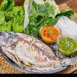ปลาเผา ขุนหาญเมี่ยงปลาเผา สาขา2 เกาะสมุย