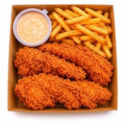 Set ไก่ทอด 3 ชิ้น+เฟร้นช์ฟราย (ไก่ทอดไม่มีกระดูก)