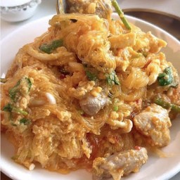 สุกี้แห้งหมูหมักไข่ข้น( น้ำจิ้มทำเอง)