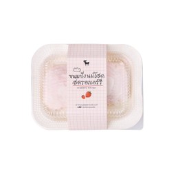 Strawberry milk bun ขนมปังนมโสดสตรอเบอรี่ (2ชิ้น)