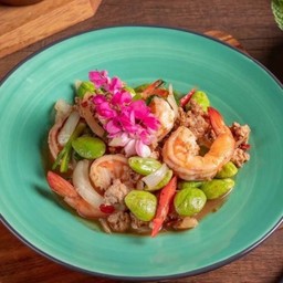 สะตอผัดกุ้งหมูสับ (กับข้าว)