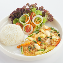 L ข้าวราด วุ้นเส้นผัดขี้เมา