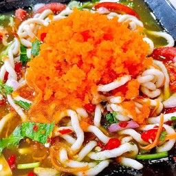 ยำเส้นปลา  เส้นเด้งดึ๋งๆ + ไข่กุ้ง