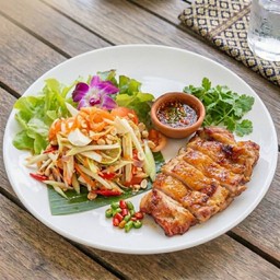 [เซตสุดฮิต] ตำไทย ต้นตำหรับ + สะโพกไก่ย่าง