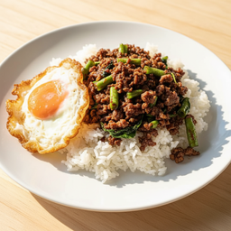 กะเพาเนื้อสับ