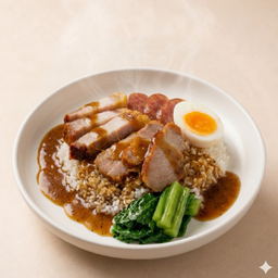 (D)-ข้าวหมูย่างหมูกรอบ