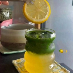 มัทฉะฮันนี่เลมอน Matcha Honey Lemon (แยกน้ำกับน้ำเเข็ง)
