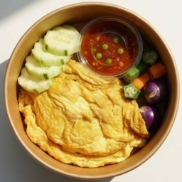 ข้าวไข่เจียว น้ำพริกกะปิ