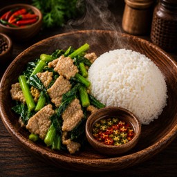 ข้าวคะน้าน้ำมันหอย
