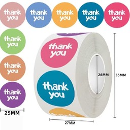 สติ้กเกอร์Thank you 120ดวง 8สี (สต้อก4)