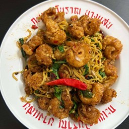 บะหมี่กะเพราแคปหมู