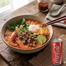[อร่อยซ่ากับโค้ก] มาม่าต้มยำกุ้ง + โค้ก 1 กระป๋อง