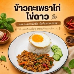 ข้าวกะเพราไก่ ไข่ดาว