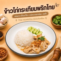 ข้าวไก่กระเทียมพริกไทย