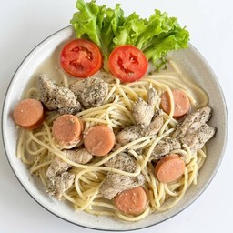 สปาเก็ตตี้ คาโบนาร่า อกไก่ (สูตรคลีน)