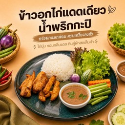ข้าวอกไก่แดดเดียว,น้ำพริกกะปิ