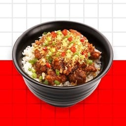ข้าวไก่ทอดพริกกระเทียมกรอบ (เผ็ด)