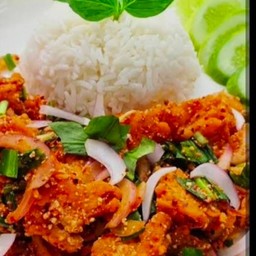 ข้าวยำไก่แซ่บ(ไก่กรอบ)