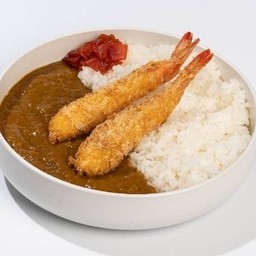 ข้าวแกงกะหรี่กุ้งชุบเกล็ดขนมปังทอด