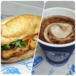 บั๋นหมีขาหมูย่าง คู่ กาแฟฟองไข่