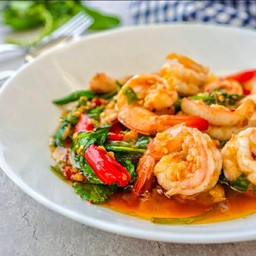 กระเพรากุ้ง ( กับข้าว )