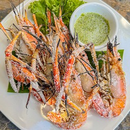กุ้งแม่น้ำเผา ย่างเกลือ 1/2โล