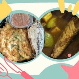 ข้าวปลาทูแกะ+ไข่เจียวชะอม+แกงไตปลา(ถ้วยเล็ก)