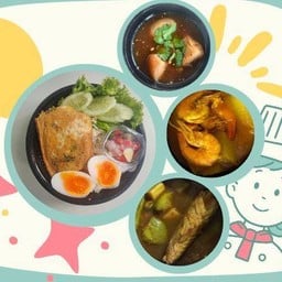 ข้าวห่อหมกทะเลย่าง+ไข่ตามใจ+แกง(ถ้วยเล็ก)