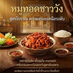 หมูทอดชาววัง+ข้าว