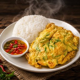 ข้าวไข่เจียว ชะอม
