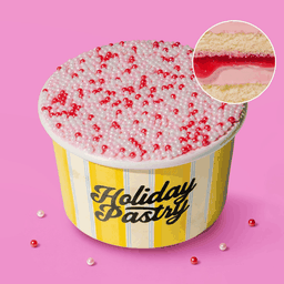 Very Strawberry Vanilla Dot Cake