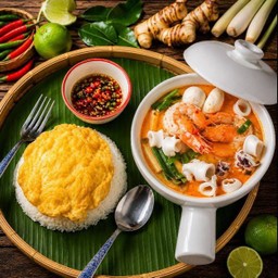 ต้มยำทะเล vs ข้าวไข่เจียว
