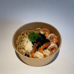 สปาเก็ตตี้ผัดพริกแห้งกระเทียมกุ้งไข่กุ้ง ARVIE