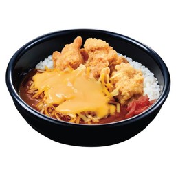 ข้าวแกงกะหรี่ชีสลาวาและไก่คาราเกะ 4 ชิ้น
