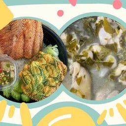 ข้าวปลาส้ม+ไข่เจียวชะอม+แกงขาหมูใบชะมวง(ถ้วยเล็ก)