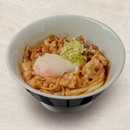 อูด้งหมูซอสสุกี้ และ ไข่ออนเซ็น