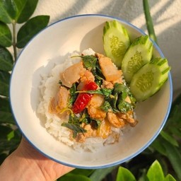 ผัดกะเพราราดข้าว