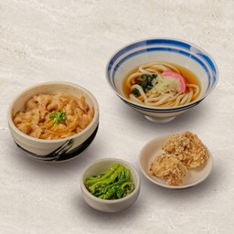 มินิเซตข้าวหน้าหมูซอสสุกี้ (มินิ) + อูด้งร้อน (มินิ)