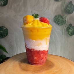 Mango Strawberry Yogurt มะม่วงปั่น + สตรอว์เบอร์รี่ + โยเกิร์ต