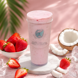 สตรอว์เบอร์รีมะพร้าวนมสดสมูทตี้ Strawberry Coconut Milk Smoothie