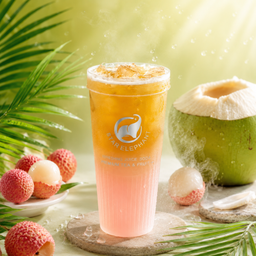 ชาเขียวลิ้นจี่มะพร้าวหอม Lychee Coconut Green Tea