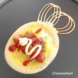 ไข่นก + หมูสับ + ไส้กรอก