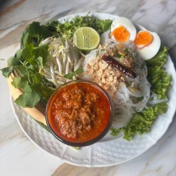 หมี่กะทิอุบลโฮมเมด | ครัวบ้านกุ้ง