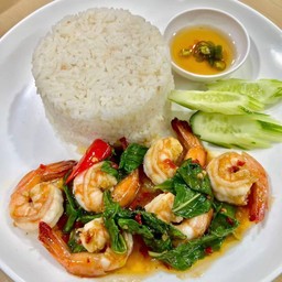 ข้าวกะเพรากุ้ง