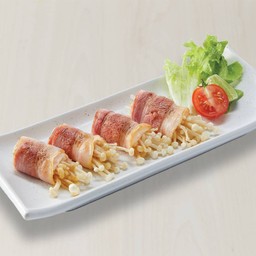 เบคอนพันเห็ดเข็มทอง