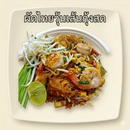 ผัดไทยวุ้นเส้นกุ้งสด